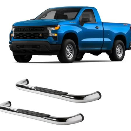 Estribos Redondos Silverado 2019 - 2022 Cabina Sencilla Inox