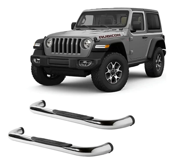 Estribos Redondos Jeep Jl 2 Puertas 2019 - 2023 Inoxidable