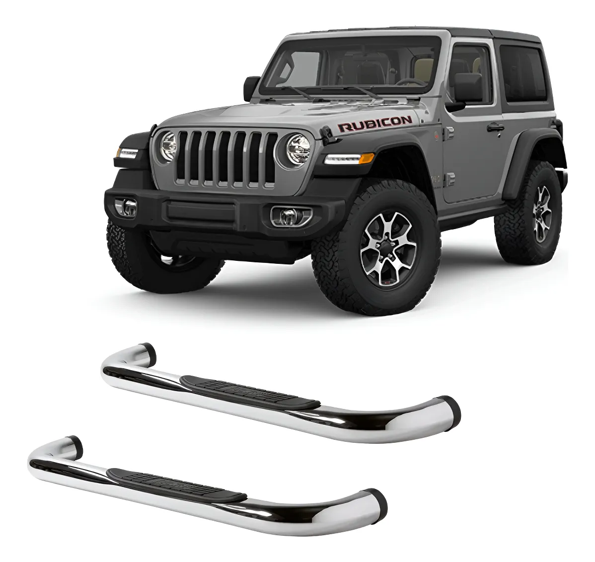 Estribos Redondos Jeep Jl 2 Puertas 2019 - 2023 Inoxidable - Image 1