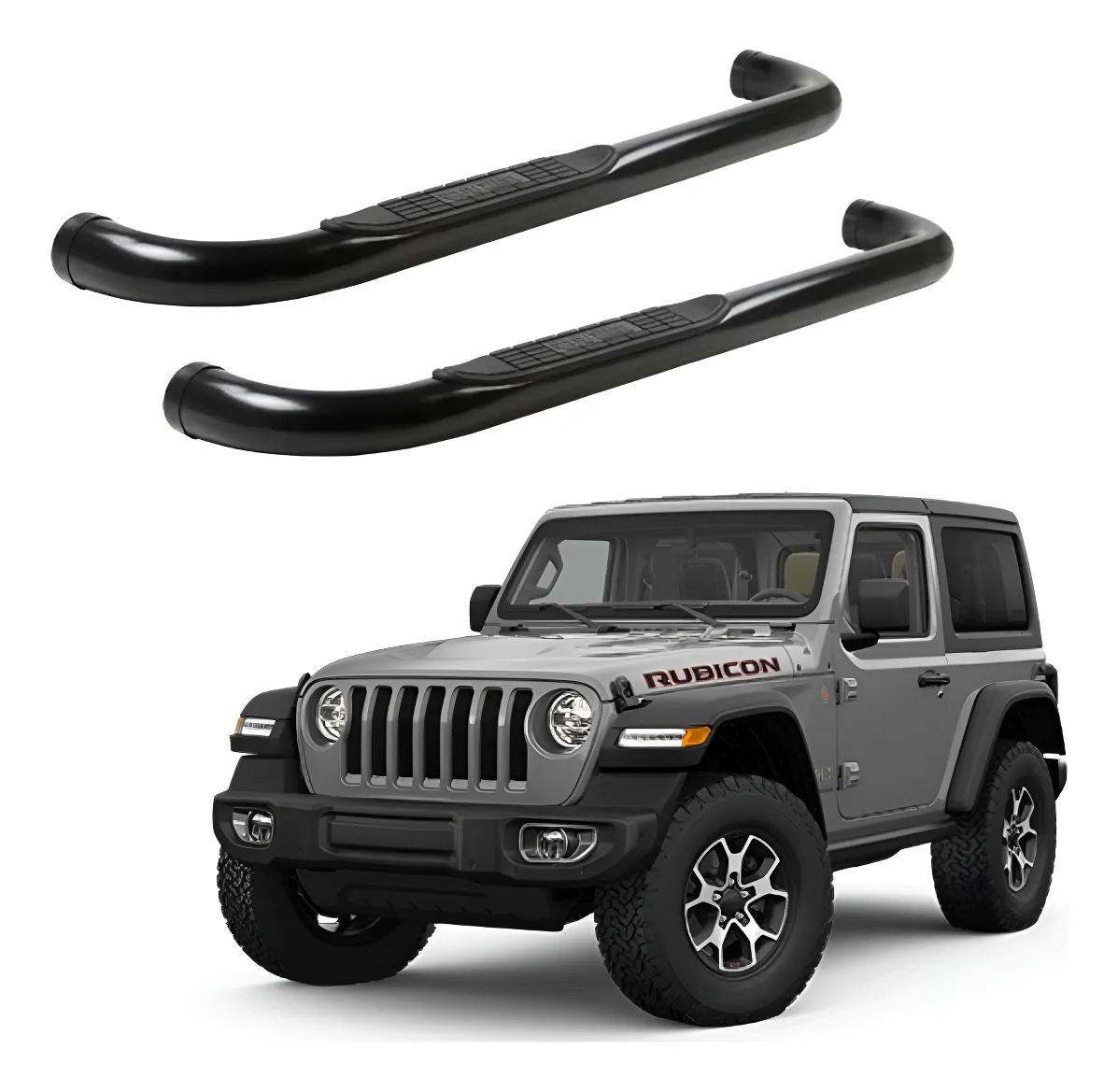 Estribos Redondos Jeep Jl 2 Puertas 2019 - 2023 Negros - Image 1