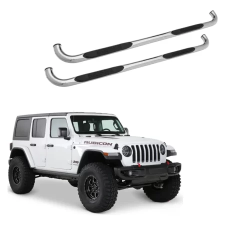 Estribos Redondos 3  Go Rhino Jeep Wrangler Jl 18-22 (4p)