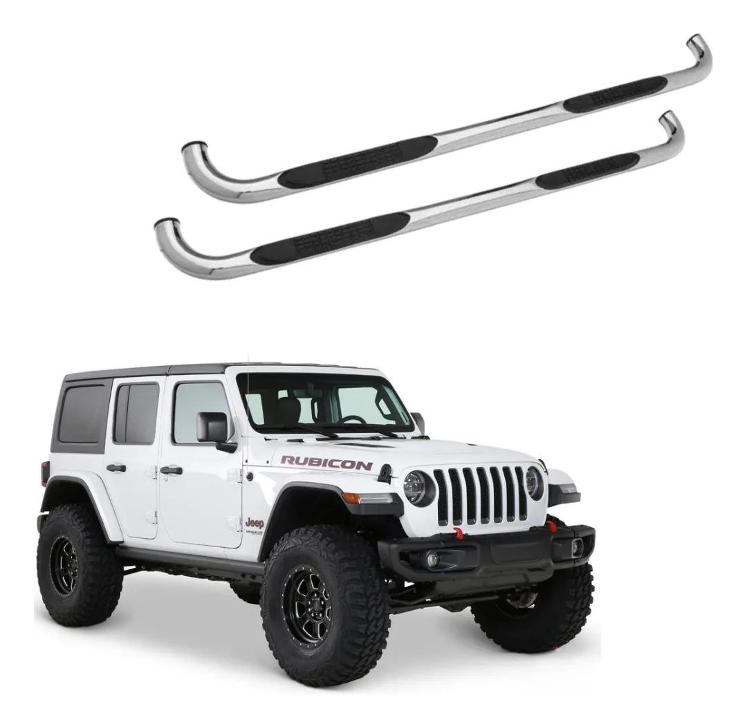 Estribos Redondos 3  Go Rhino Jeep Wrangler Jl 18-22 (4p) - Image 1