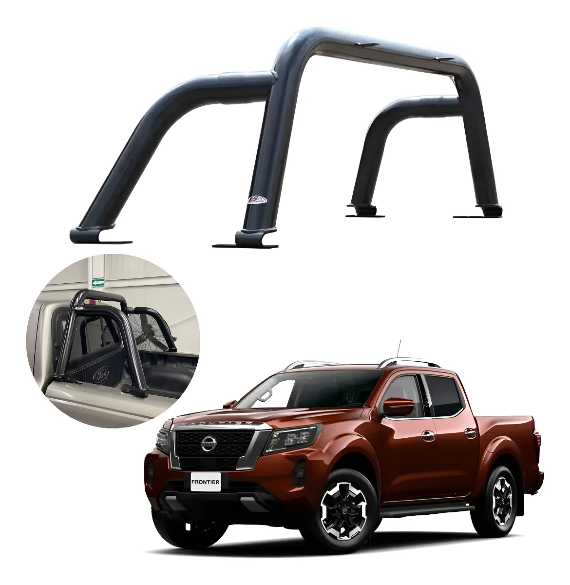 Roll Bar Sport Negro Para Nissan Np300 Frontier 2016 - 2024 - Image 1