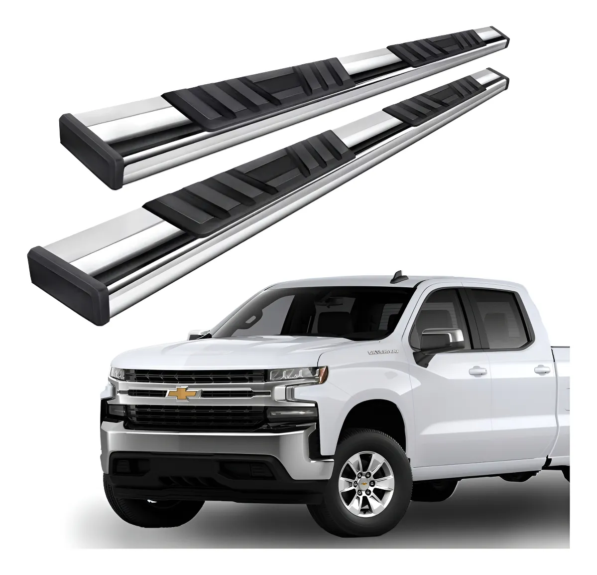 Estribos Serie 300 Acero Inoxidable Silverado 2019 - 2022 - Image 1