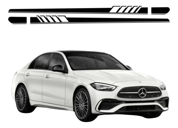 Sticker Bl Rotulo Negro Mate Compatible Con Mercedes Benz