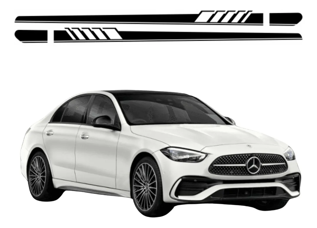 Sticker Bl Rotulo Negro Mate Compatible Con Mercedes Benz - Image 1