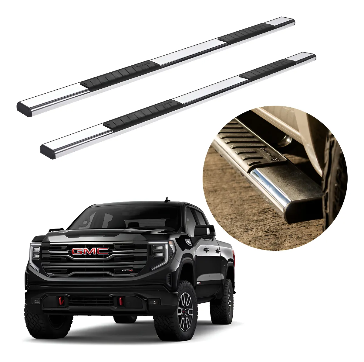 Estribos Serie 100 Para Gmc Sierra 2019 - 2024 Doble Cabina - Image 1