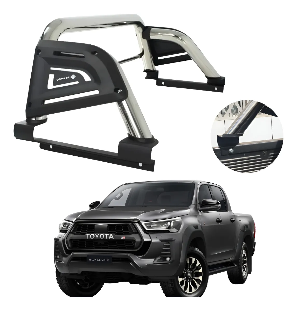 Roll Bar Infinite Inoxidable Para Toyota Hilux 2016 - 2023 - Image 1