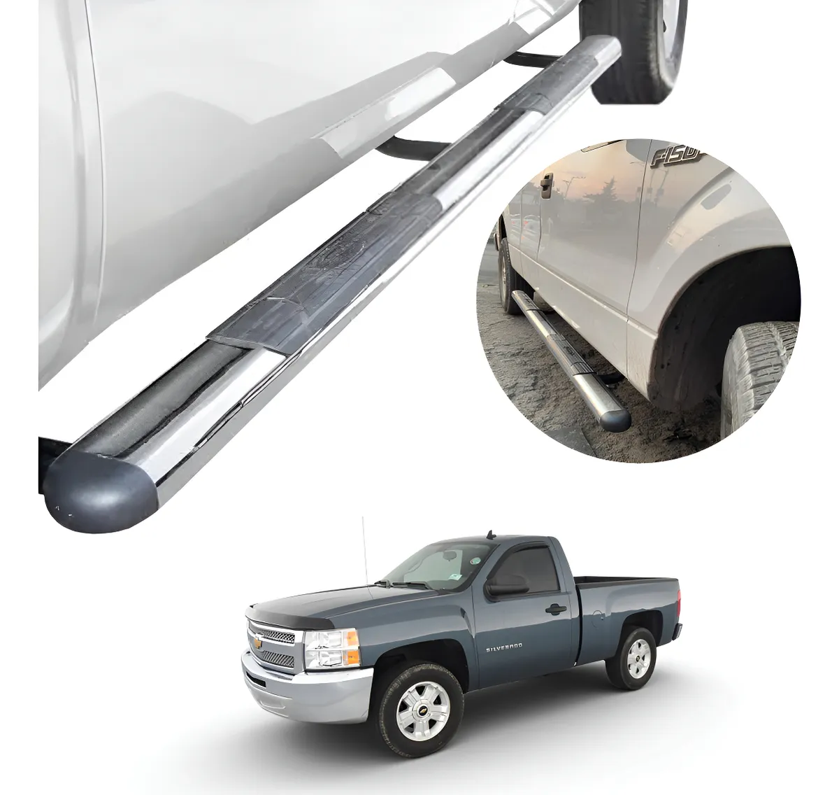 Estribos Gh Chevrolet Silverado Cabina Sencilla 1999 Al 2013 - Image 1