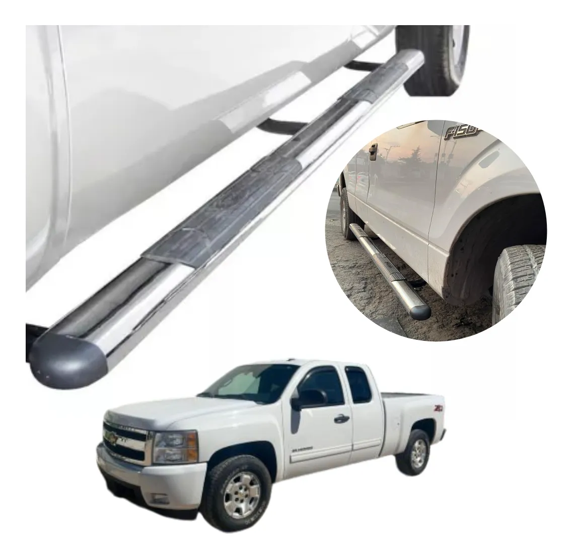 Estribos Gh Chevrolet Silverado Cabina Y Media 2014 Al 2018 - Image 1