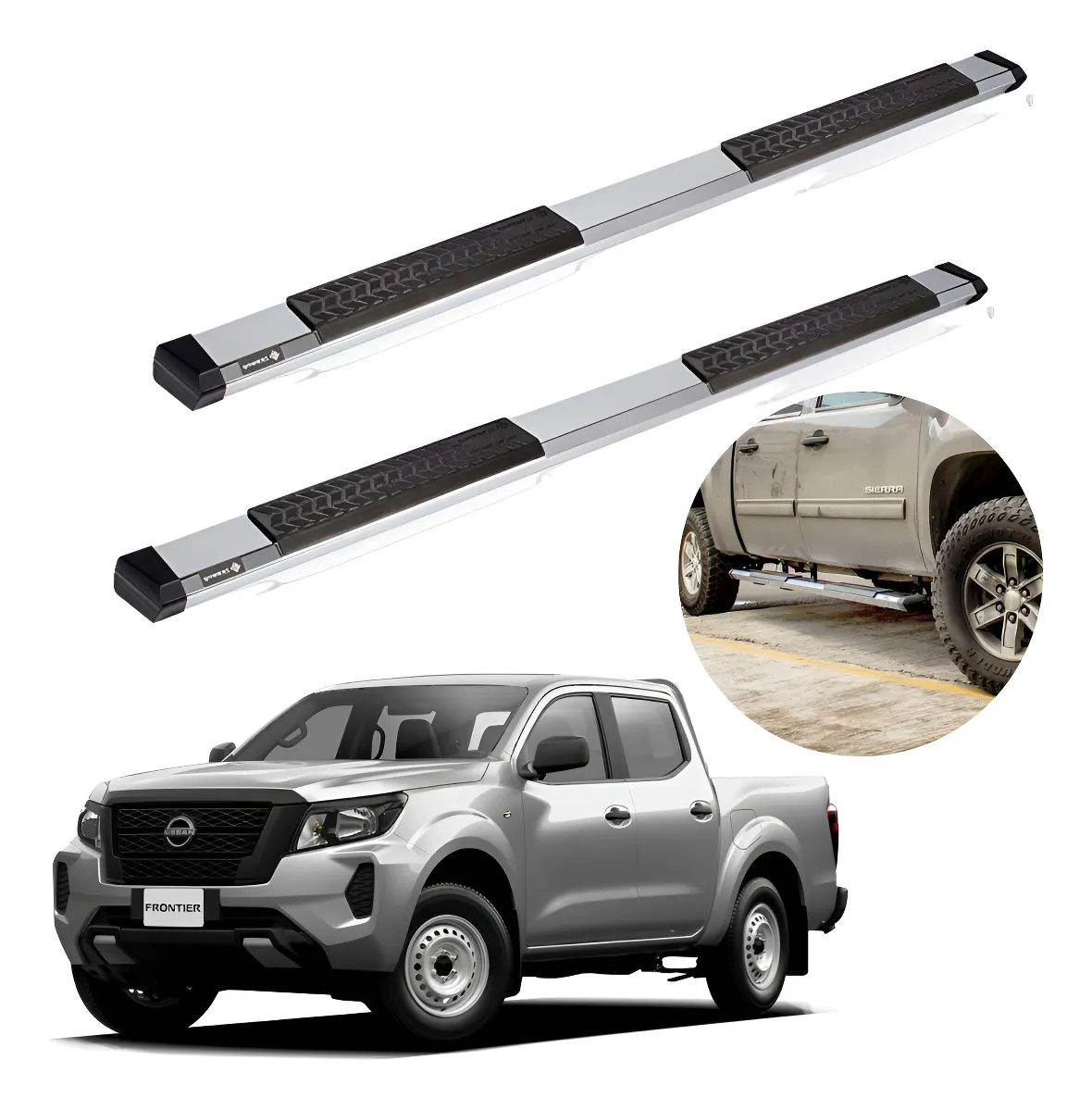 Estribos Serie 500 Para Nissan Np300 Frontier 2016 - 2024 - Image 1