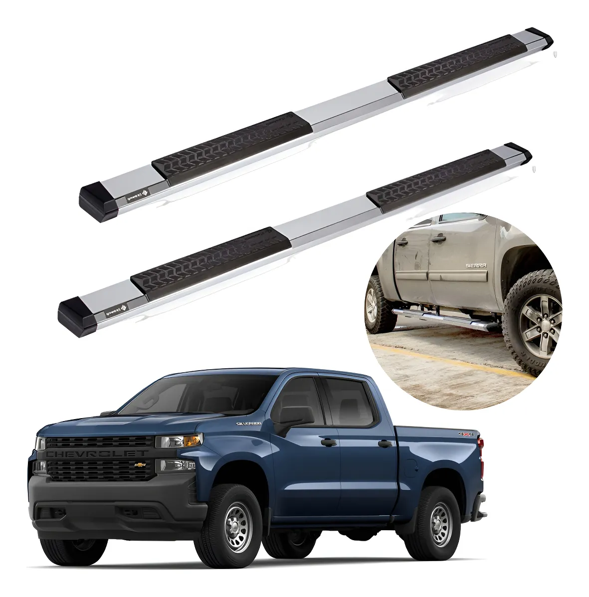 Estribos Serie 500 Silverado 2014 - 2018 Cabina Extendida - Image 1