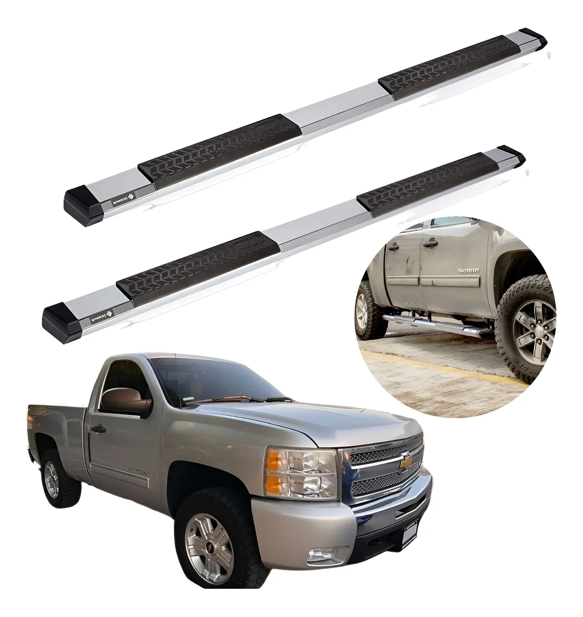 Estribos Serie 500 Cheyenne 2007 - 2013 Cabina Extendida - Image 1