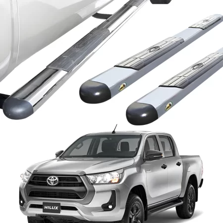 Estribos Gh Cromados Para Toyota Hilux 2016 - 2025 Doble Cab