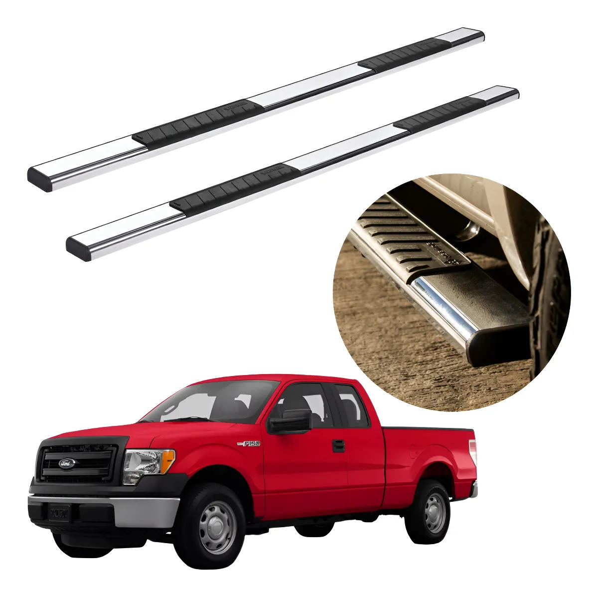 Estribos Serie 100 Ford F150 Lobo Cabina Y Media 2004 - 2014 - Image 1