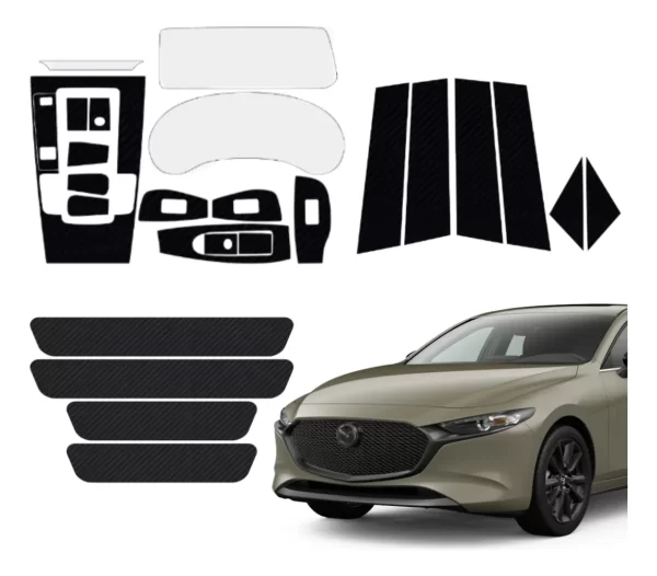 Kit Car Ppf Y Fibra De Carbono Para Mazda 3 2024 Hb Y Sedan