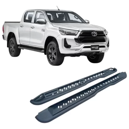 Estribos Negros Tipo Trd Toyota Hilux 2015-2024 Doble Cabina
