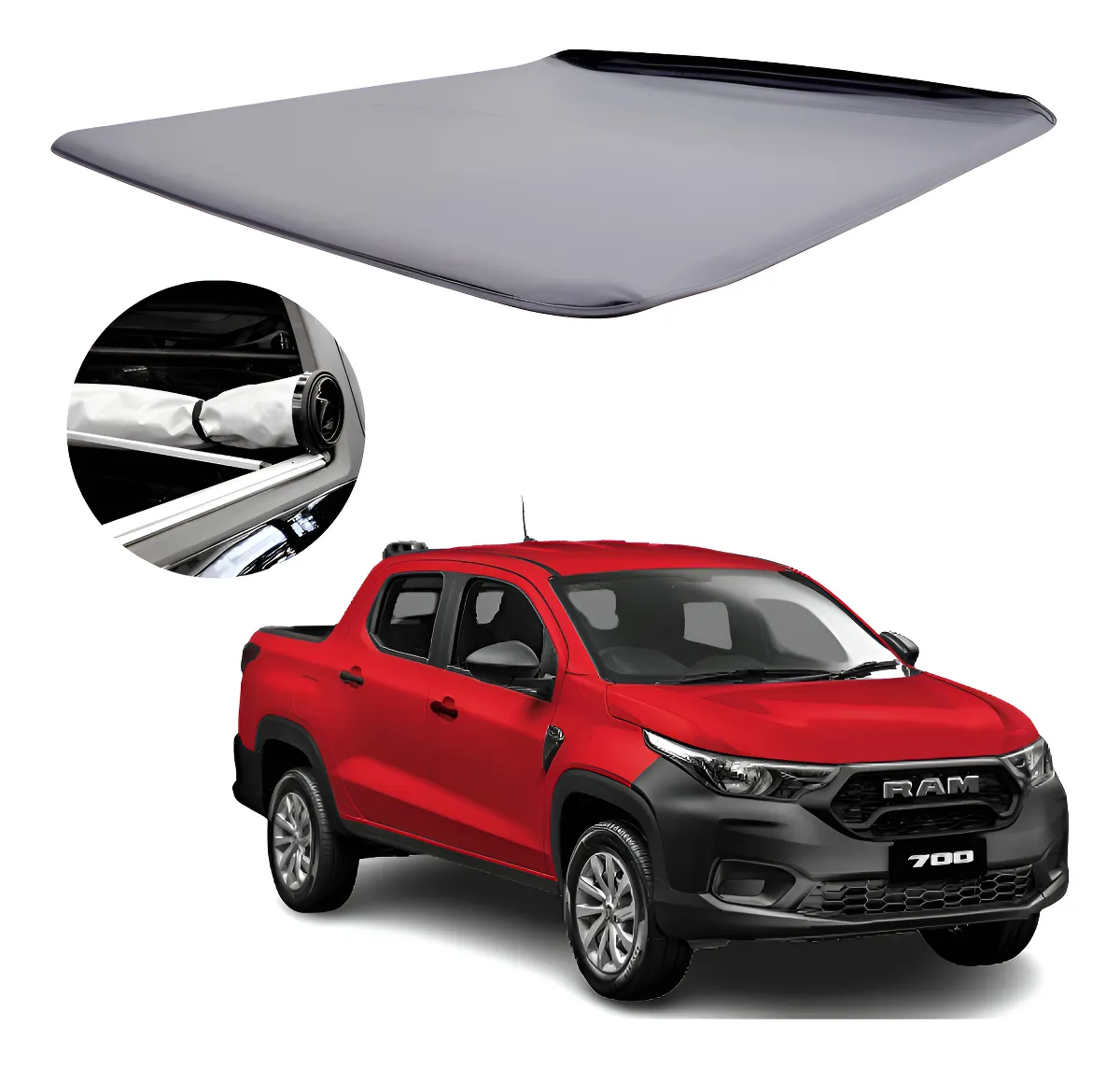 Tapa Cubre Batea Lona Roll Cover Ram 700 4p 2021-2024 - Image 1