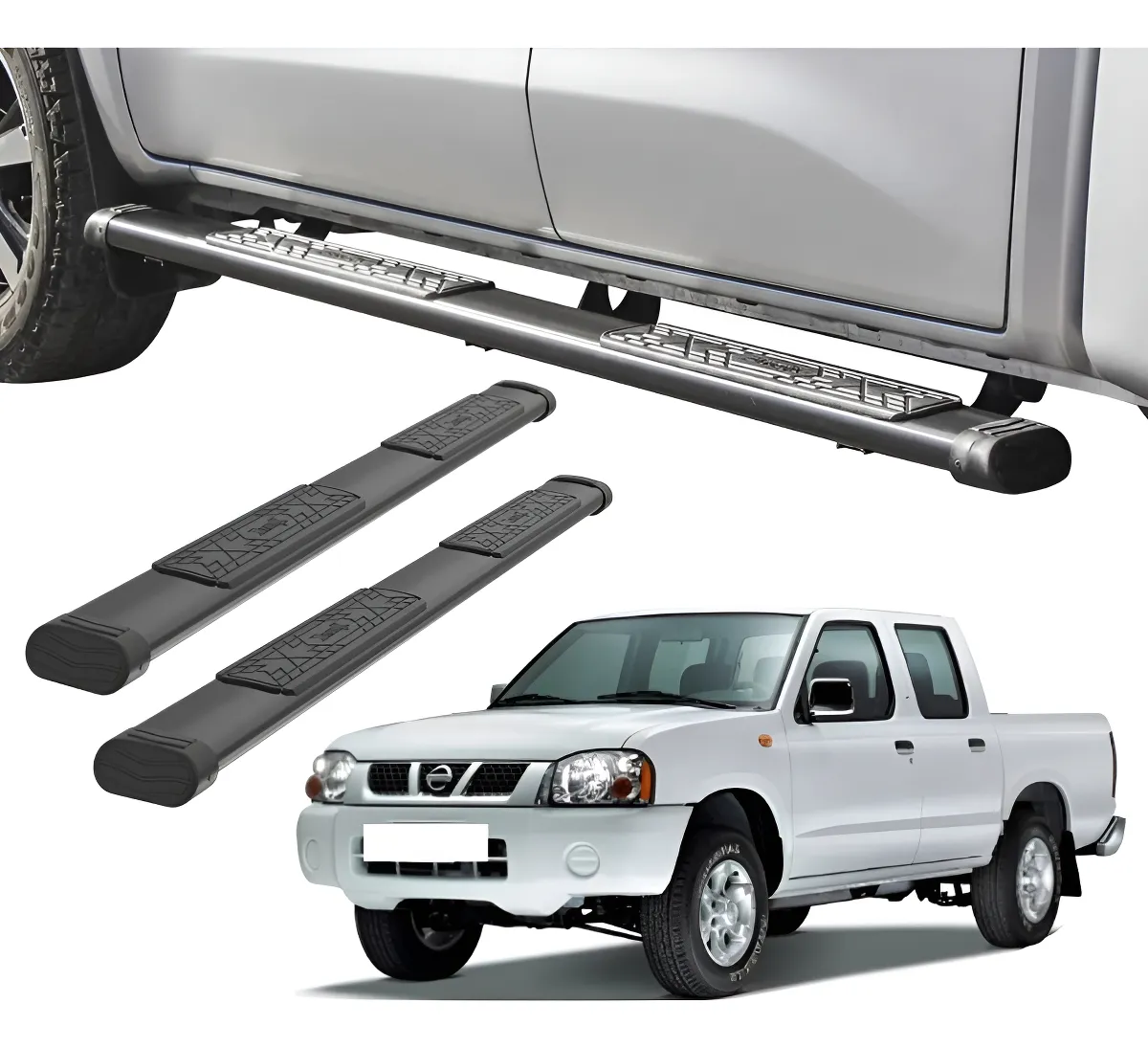 Estribos Bronx Negros Para Nissan D21 D22 1994 - 2015 - Image 1