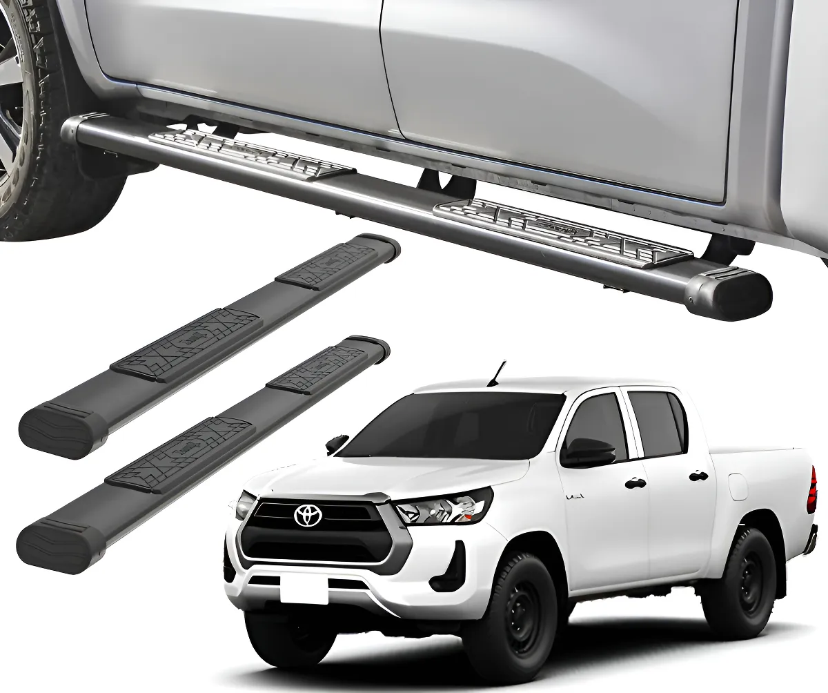 Estribos Bronx Negros Para Toyota Hilux 2016 - 2025 Dob Cab - Image 1