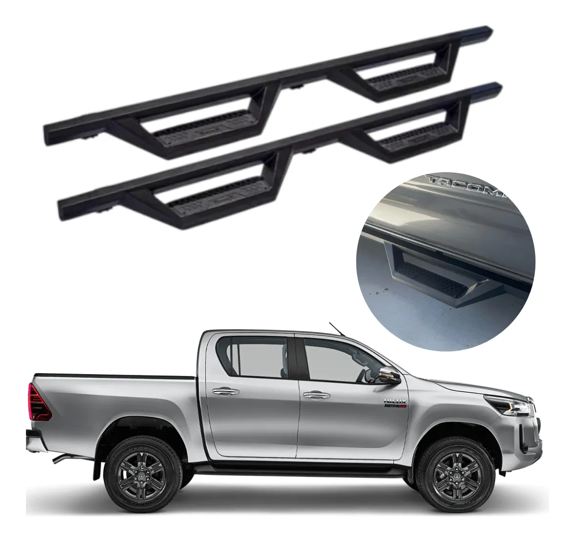 Estribos Bronx Doble Escalon Para Toyota Hilux 2015 - 2025 - Image 1