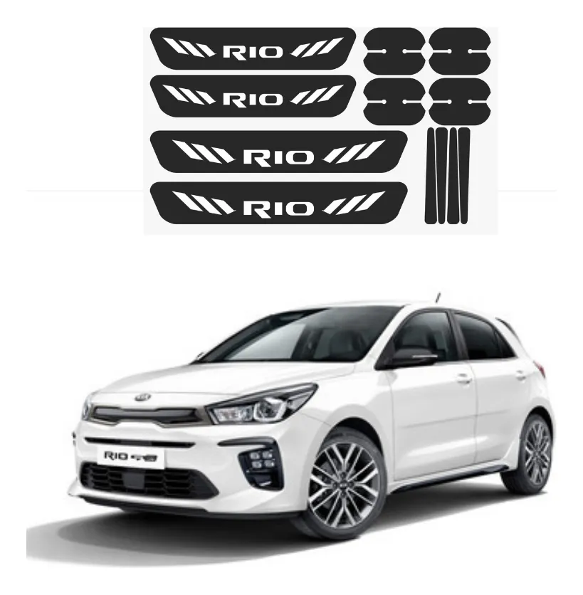 Kit Combo Proteccion Fibra De Carbono Para Kia Rio - Image 1