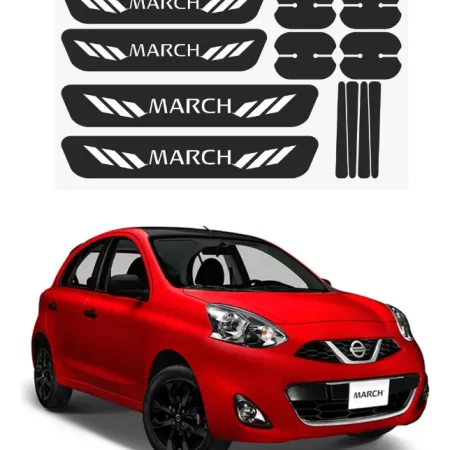 Kit Combo Proteccion Fibra De Carbono Para March