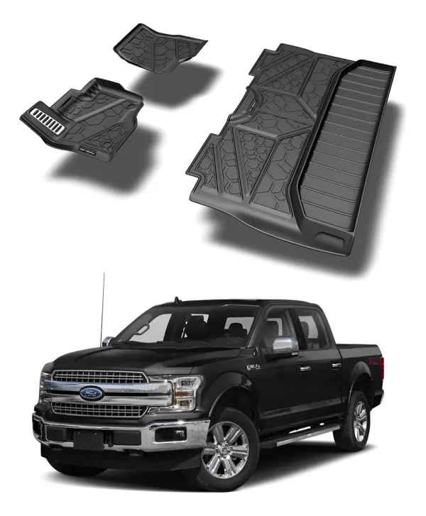 Juego De Tapetes Delantero Y Trasero Ford F-150 2015-2020