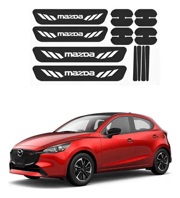 Kit Combo Proteccion Fibra De Carbono Para Mazda