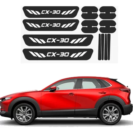 Kit Combo Proteccion Fibra De Carbono Para Mazda Cx-30