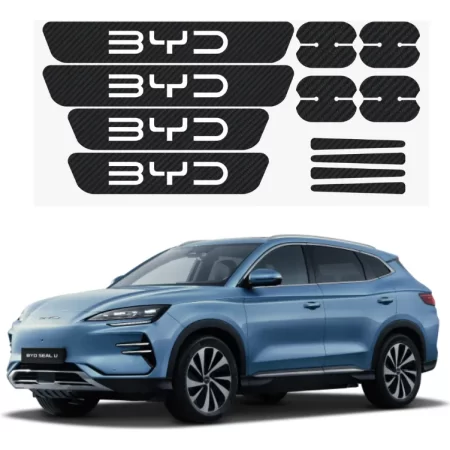 Kit Proteccion Estribos Y Maniguetas Fibra De Carbono  P/byd