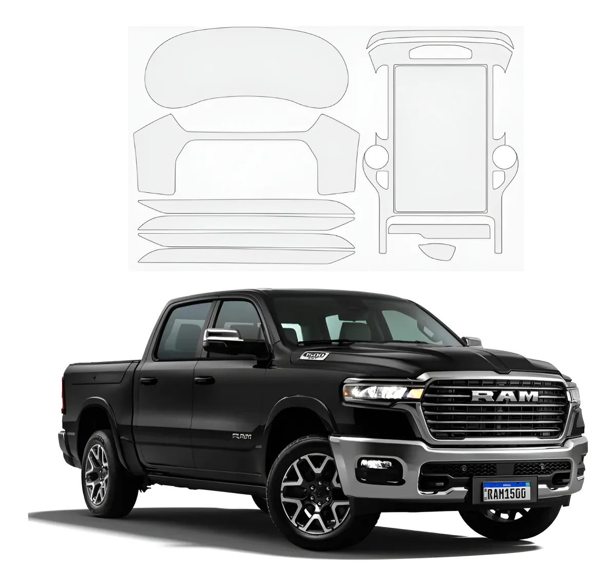 Protección Ppf Pantalla Y Clúster Para Ram Laramie 2025 - Image 1