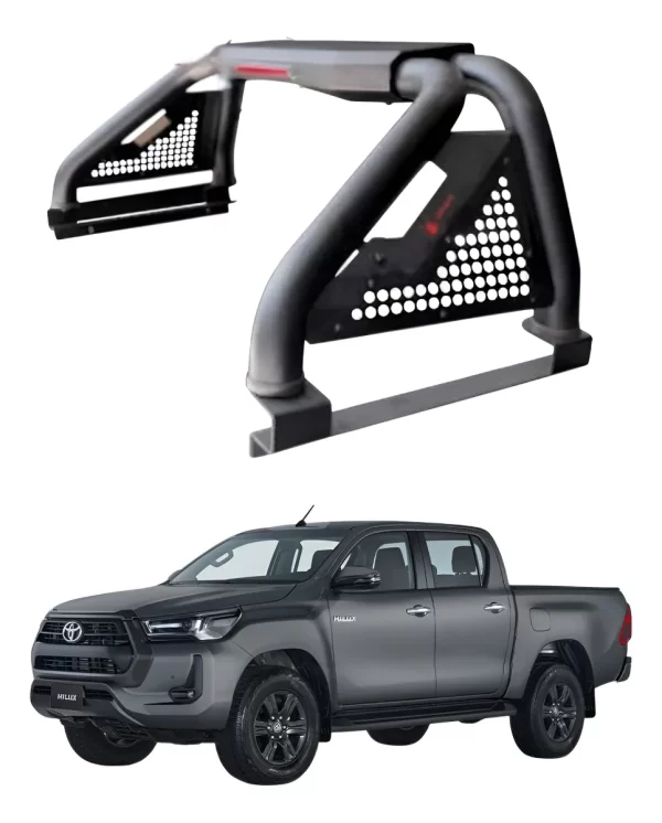 Roll Bar C/ Luz De Stop Para Toyota Hilux 2015-2024