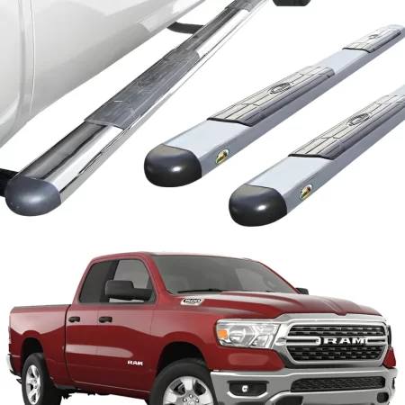 Estribos Gh Cromados P/ Dodge Ram Quad Cab 2009 - 2023