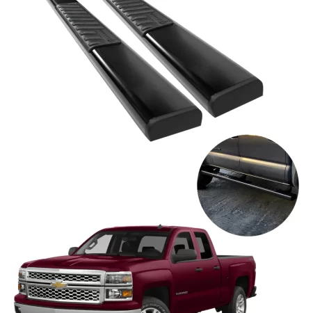 Estribos Serie 100 Negros P/ Chevrolet Silverado 2007 - 2013