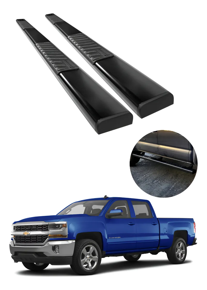 Estribos Serie 100 Negros P/ Chevrolet Cheyenne 2014 - 2018 - Image 1