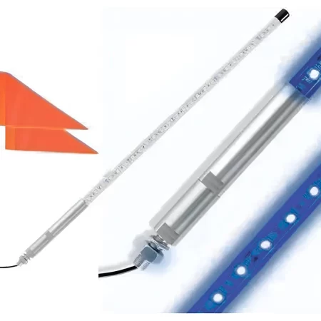 Antena C/luz Led Azul Universal C/bandera 120cm 12vcc