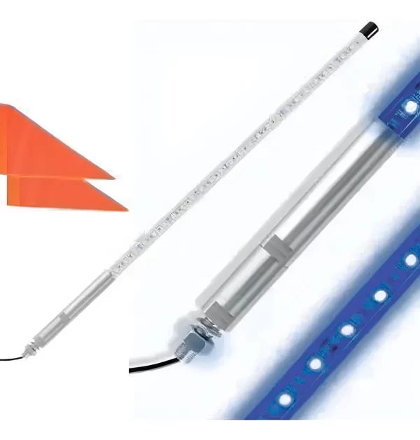 Antena C/luz Led Azul Universal C/bandera 120cm 12vcc
