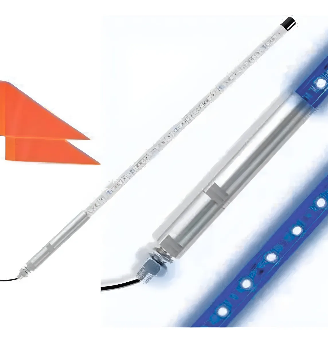 Antena C/luz Led Azul Universal C/bandera 120cm 12vcc - Image 1