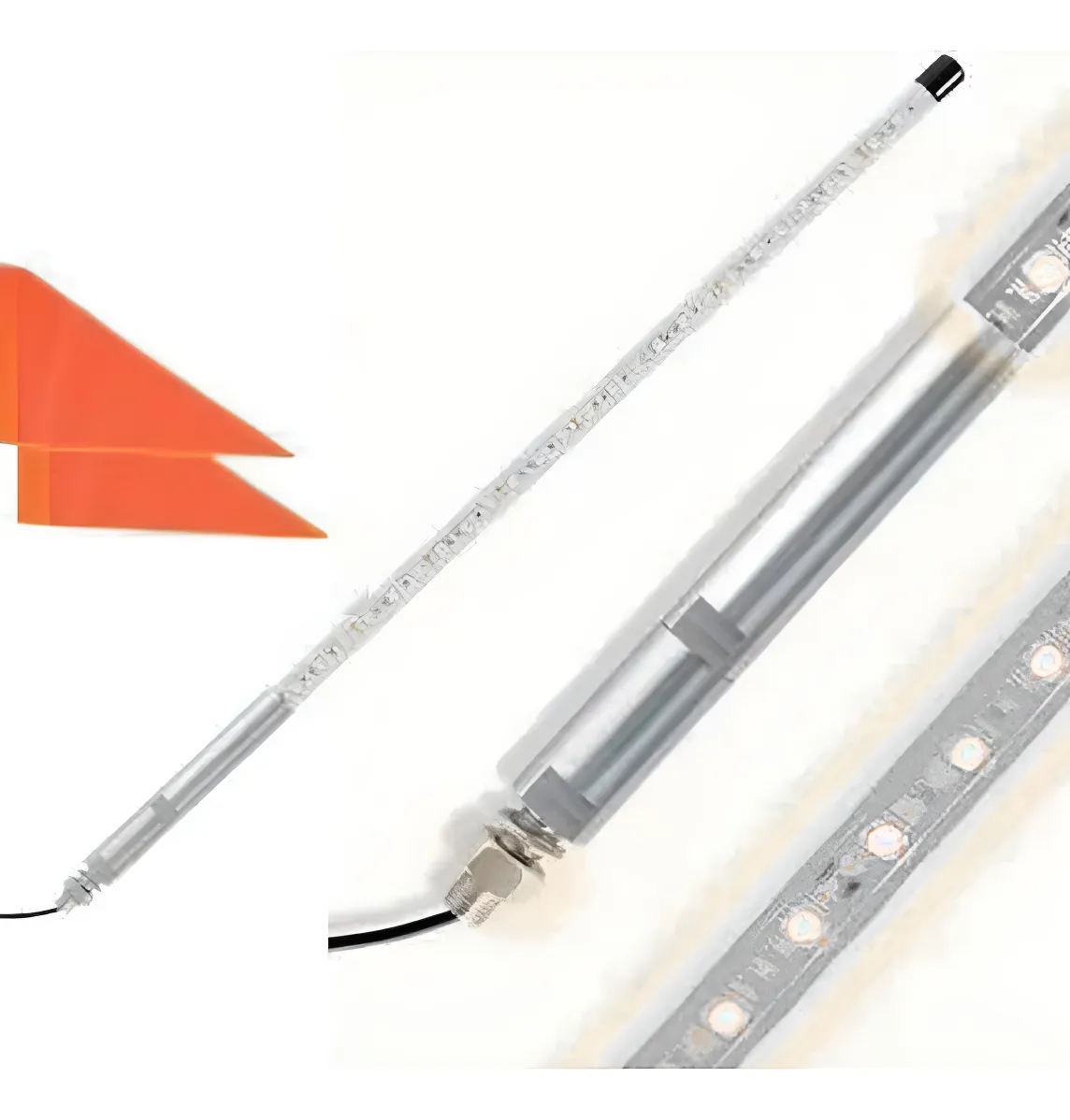 Antena C/luz Led Blanco Universal C/bandera 90cm 12vcc - Image 1