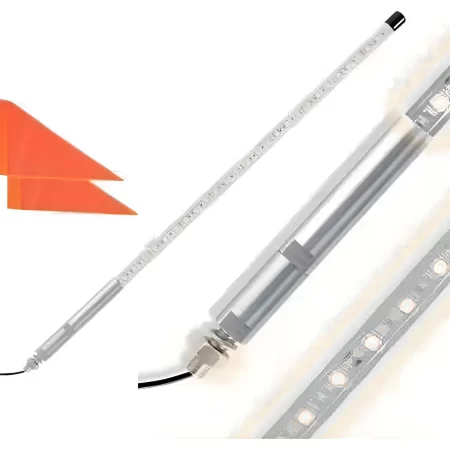 Antena C/luz Led Blanco Universal C/bandera 120cm 12vcc