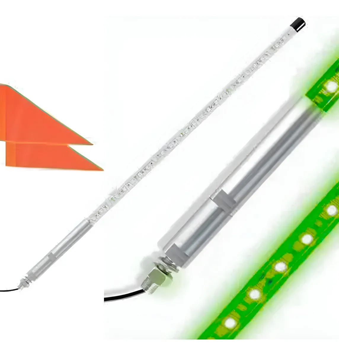 Antena C/luz Led Verde Universal C/bandera 120cm 12vcc - Image 1