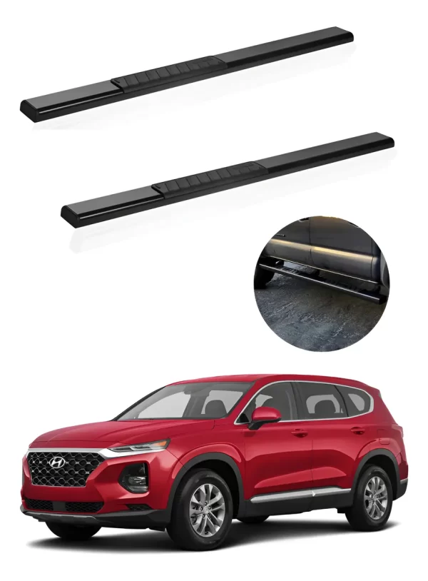 Estribos Serie 100 Negros Para Hyundai Santa Fe 2017 - 2021