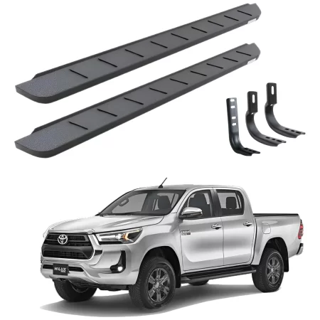 Estribos Rb10 80in Negro Text. Toyota Hilux 2016 - 2025