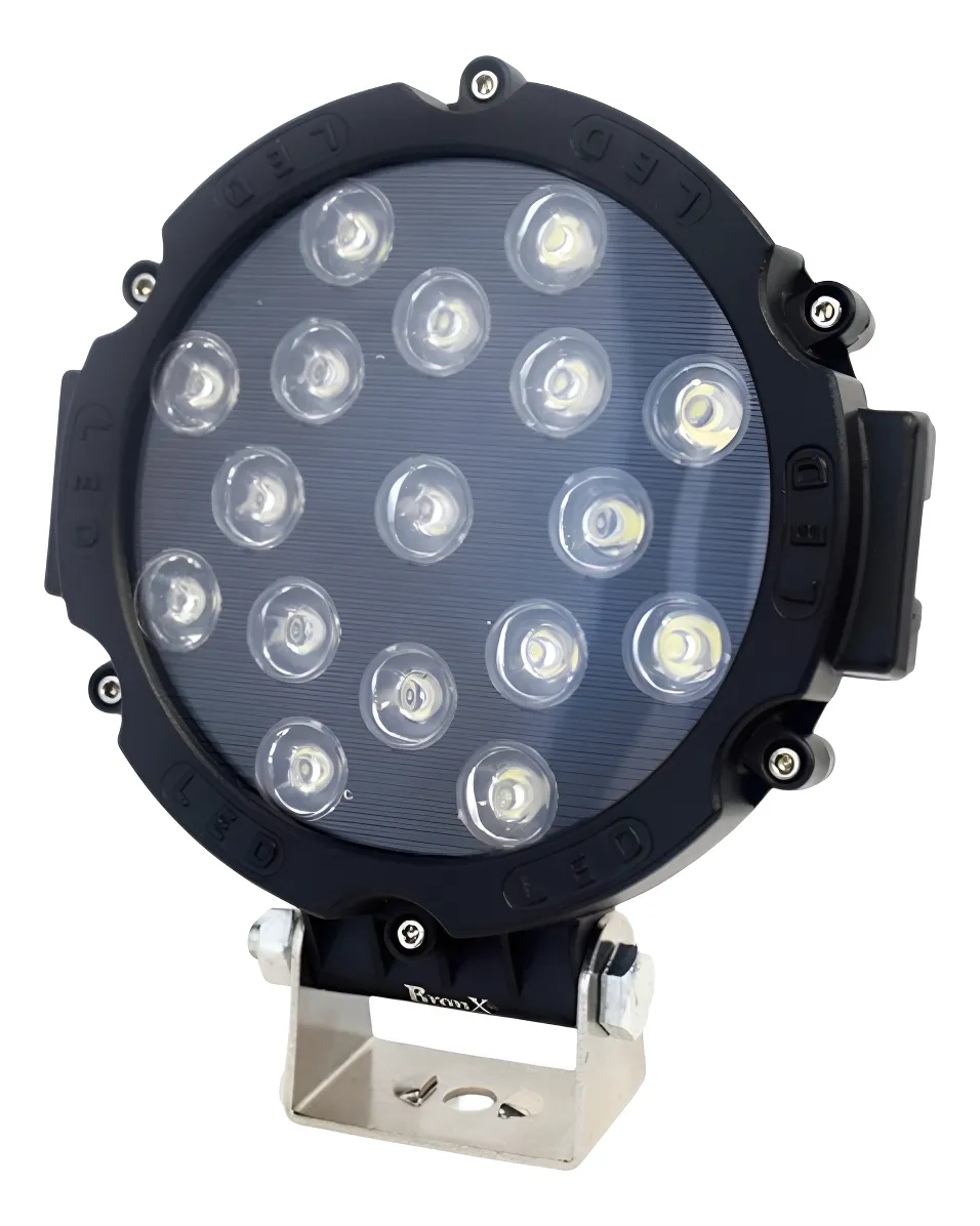 Faro Redondo 6pLG 17 Led Blanco Carcaza Negra 12/24v - Image 1