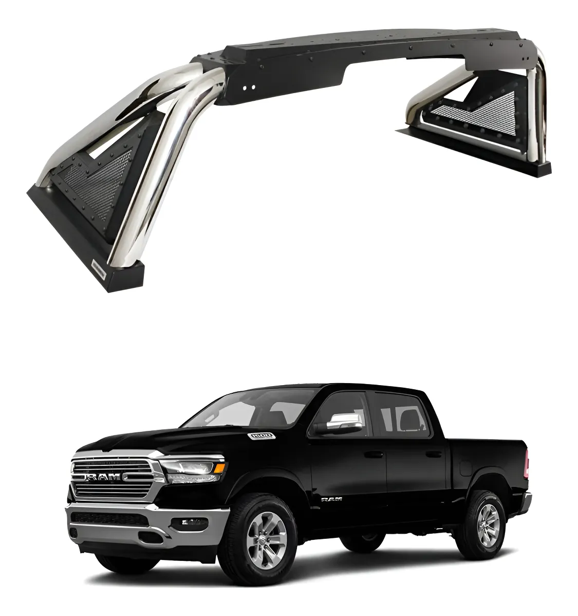 Roll Bar Go Rhino Sport 2.0 Inox. Ram 1500 2019 - 2024 - Image 1