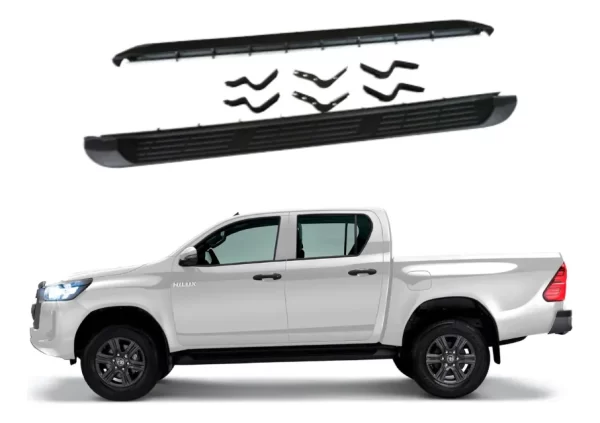 Estribos Negros Para Toyota Hilux D Cabina 2015 - 2025