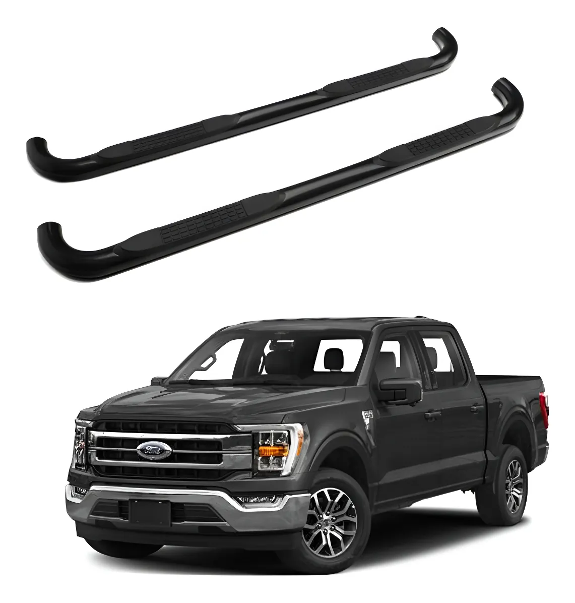 Estribos Tubulares Ford F150 2015 - 2025 Doble Cabina Negros - Image 1