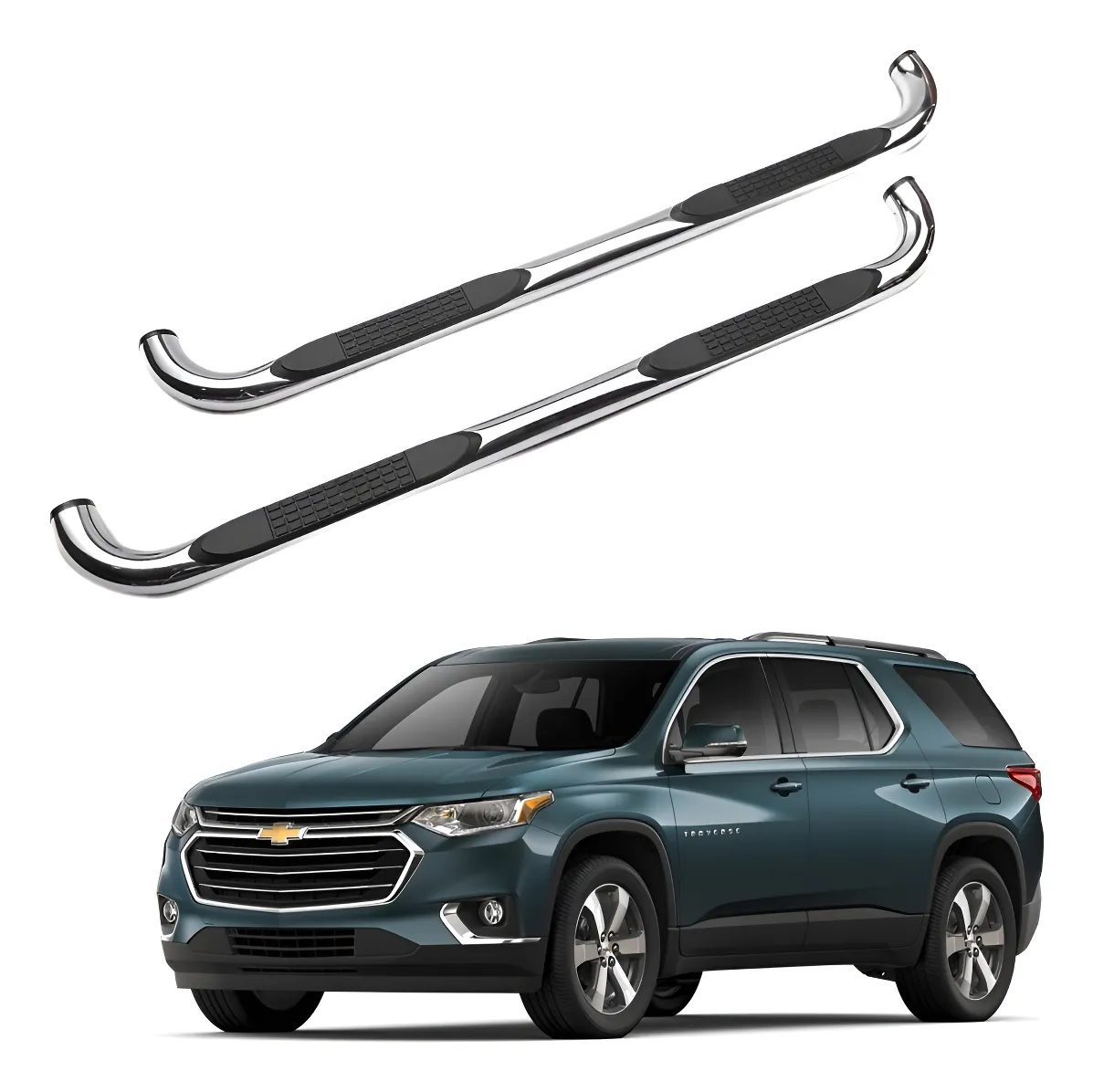 Estribos Redondos Chevrolet Traverse 2018 - 2021 Acero Inox - Image 1
