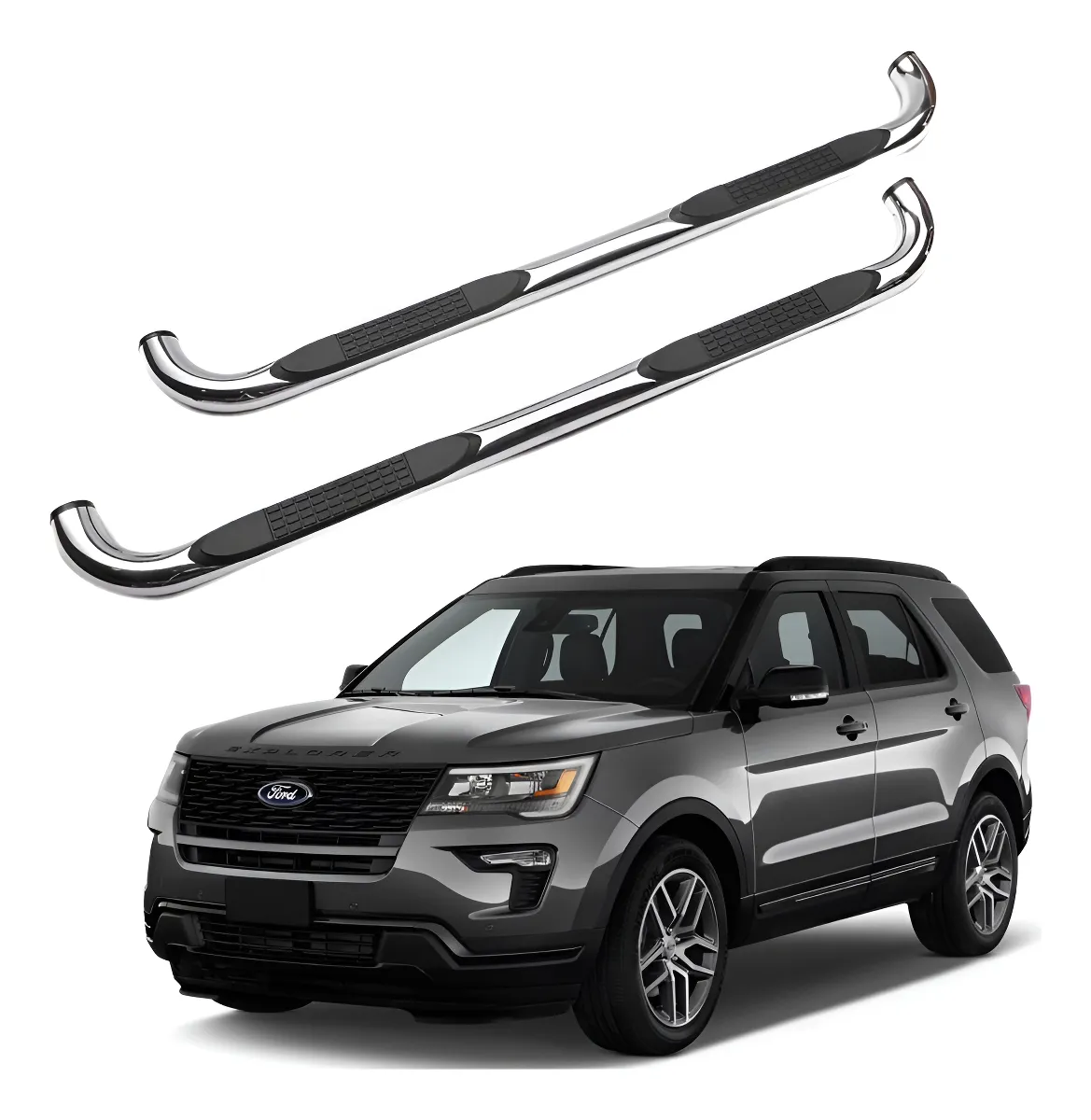 Estribos Redondos Ford Explorer 2011 - 2019 Acero Inoxidable - Image 1